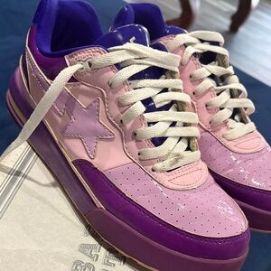 Bape Purple and Pink Star Sneakers